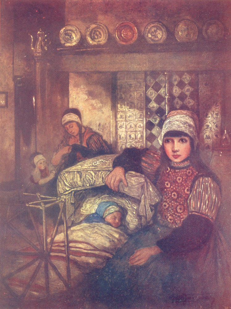 NETHERLANDS. North Holland. A Marken interior 1904 old antique print picture